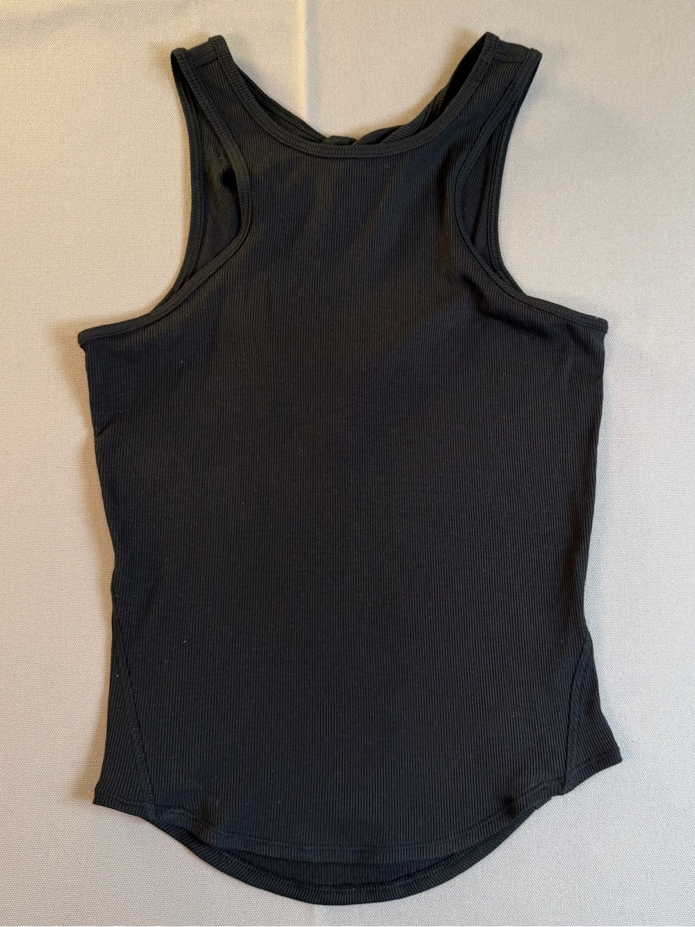 Lululemon sz0 Women's Black Ribbed Twist-Back Racerback Tank Top style#LW1DZES